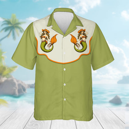 Another front view of the mermaid hawaiian shirt