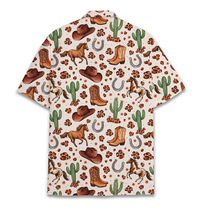 Back view of the matching family hawaiian shirt