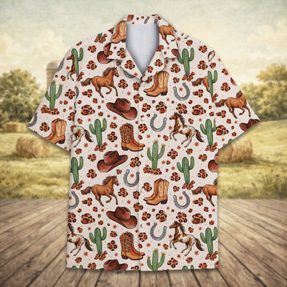 Lifestyle image of the family matching hawaiian shirts