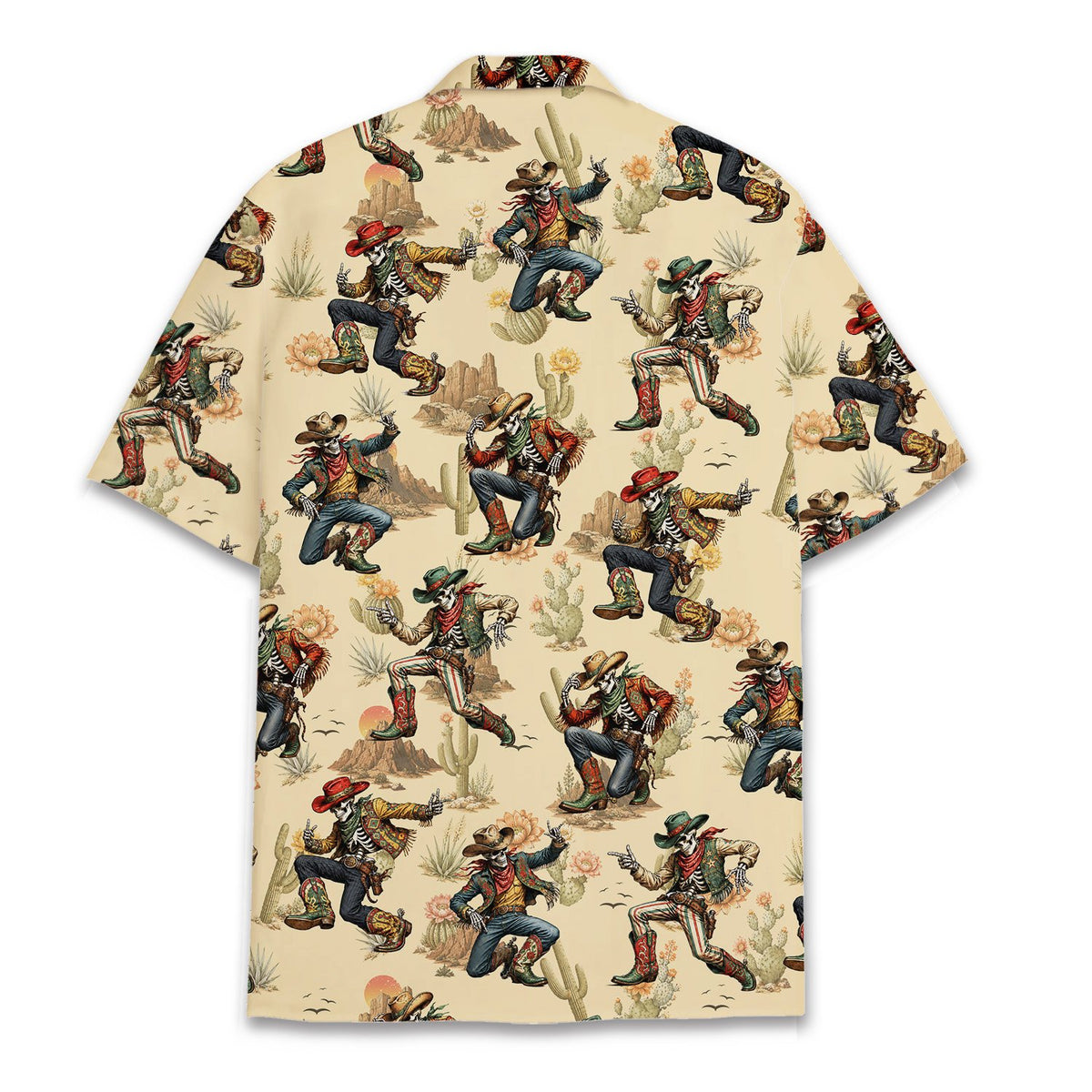 Back view of the matching family hawaiian shirt