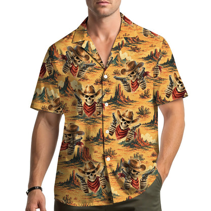 Second lifestyle view of the matching family hawaiian shirts