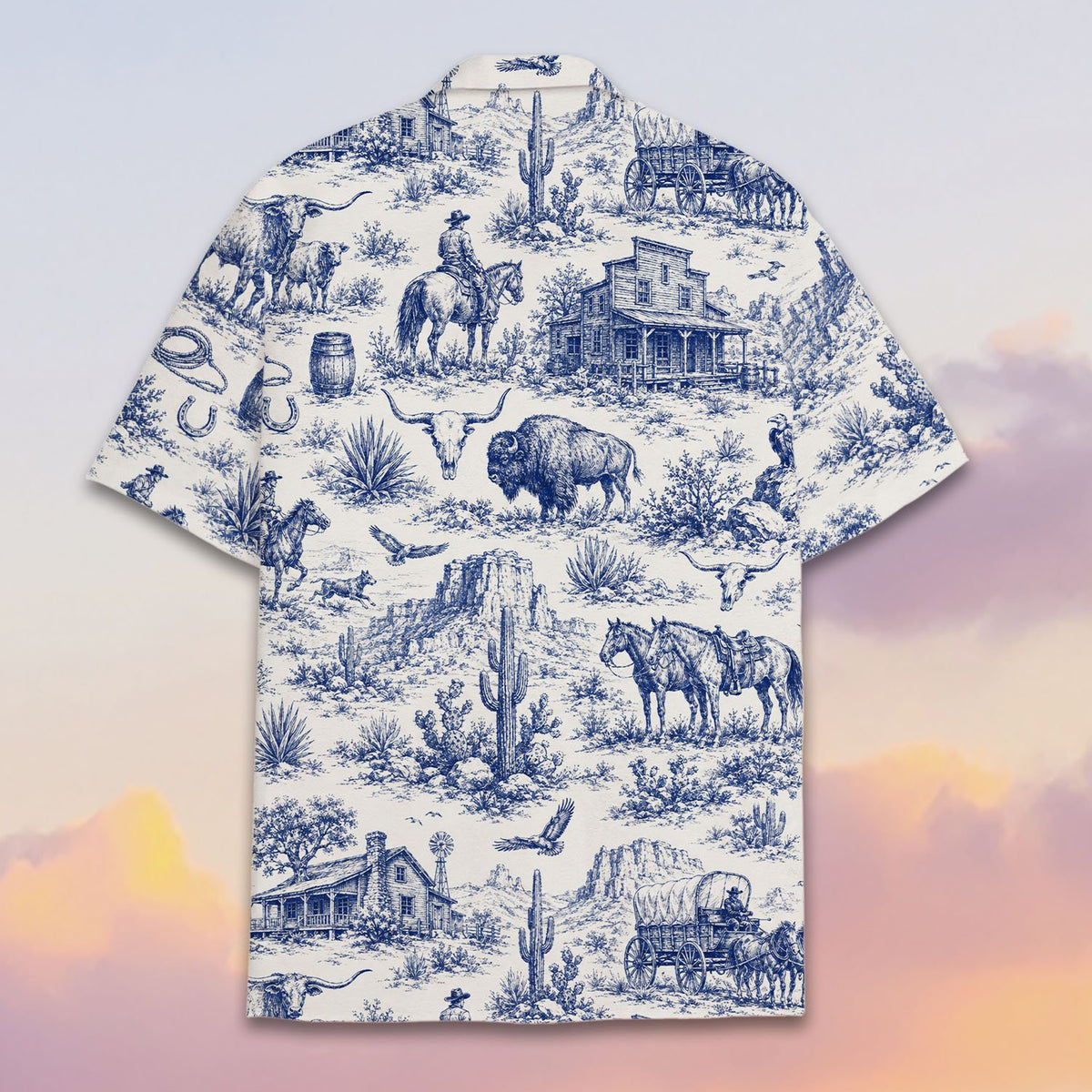 Back view of the matching family hawaiian shirt
