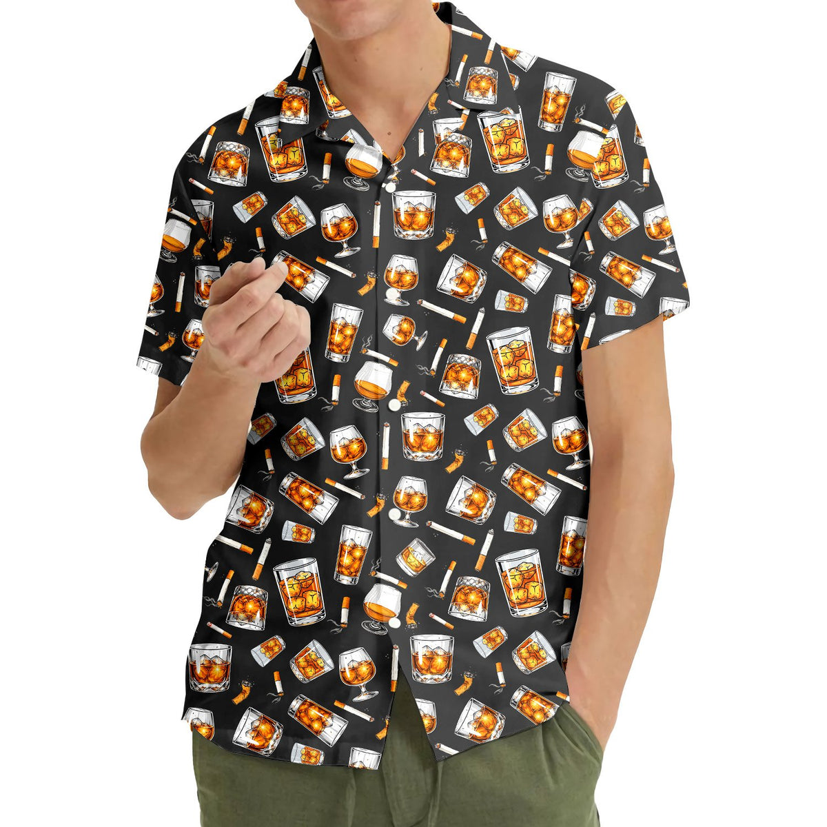Fourth lifestyle view of the whiskey and cigarettes design