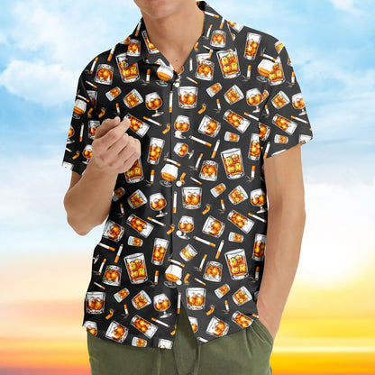 Lifestyle view of the matching family hawaiian shirts
