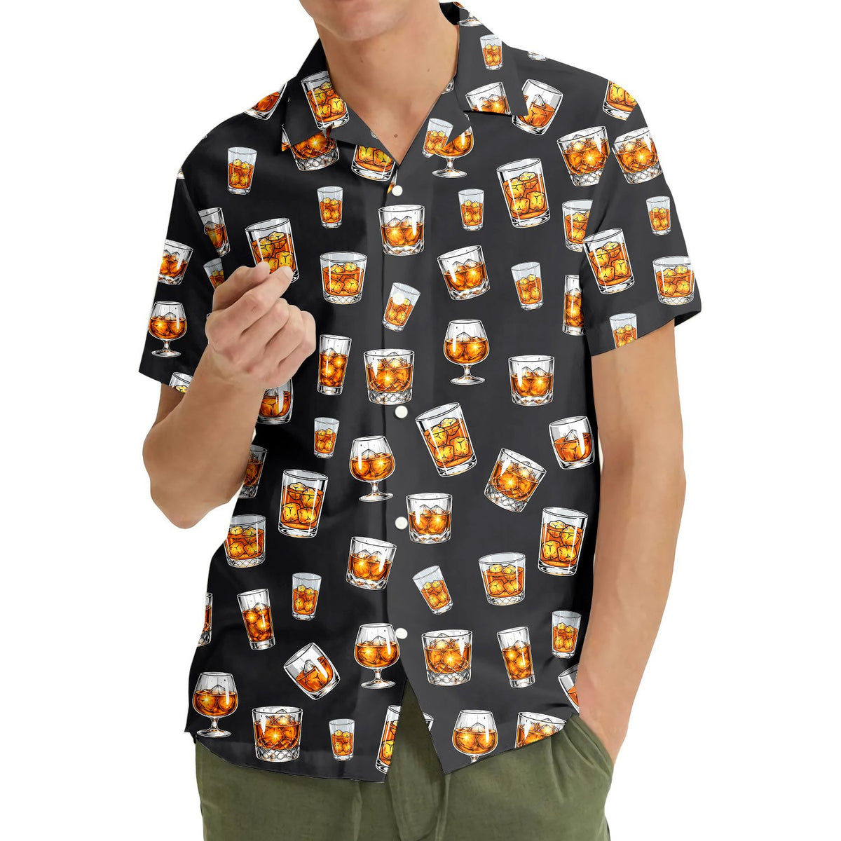 Lifestyle view of the matching family hawaiian shirt