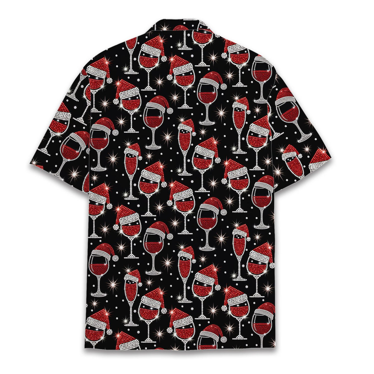 Back view of the black wine hawaiian shirt