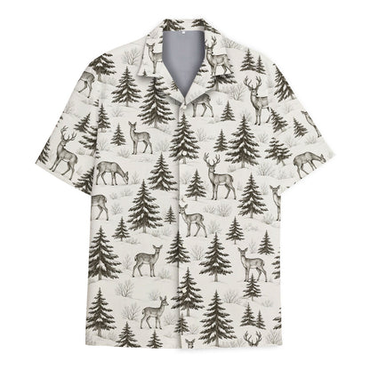 Winter woodland hawaiian shirt, secondary main view