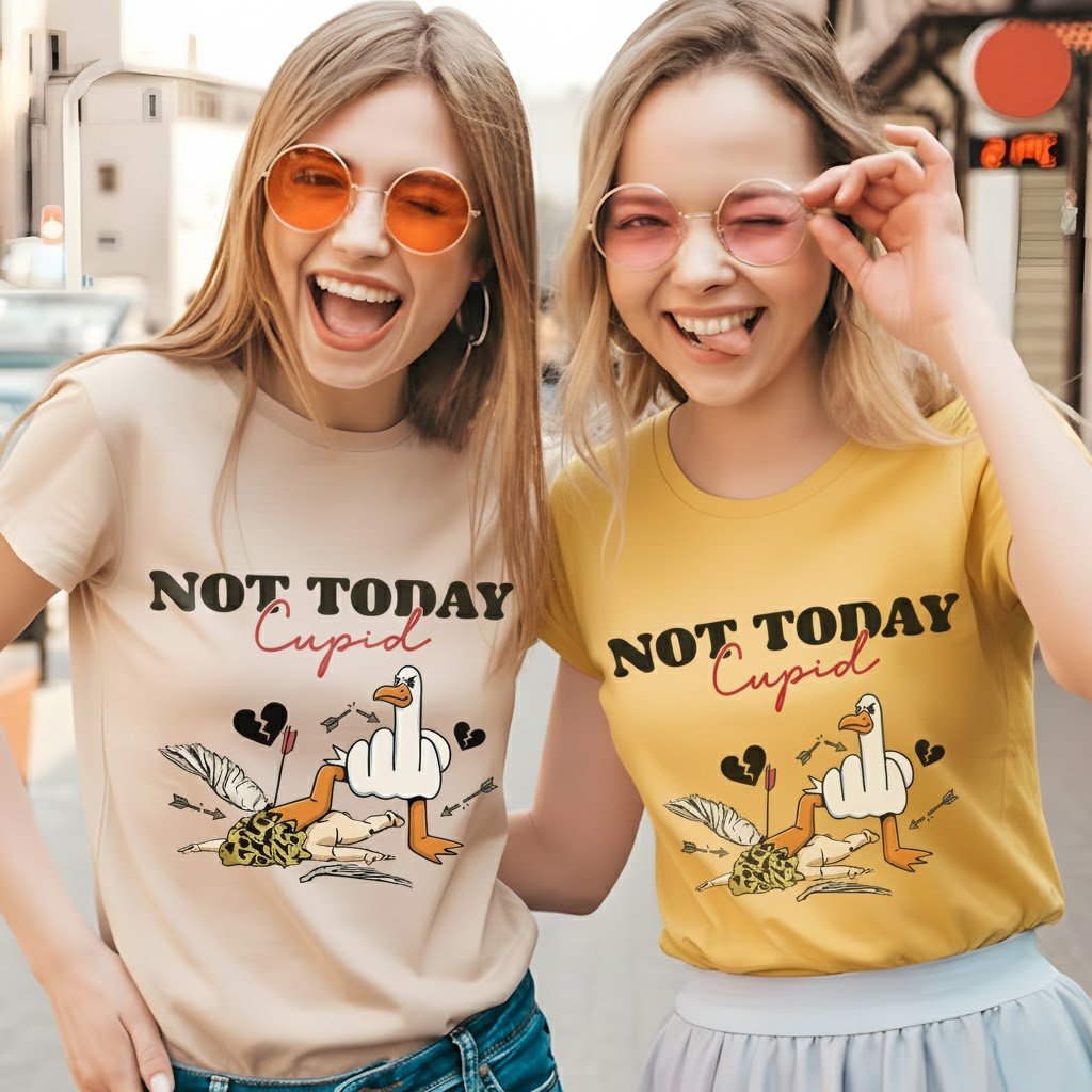 Fourth lifestyle view of the anti-valentine's day t-shirt