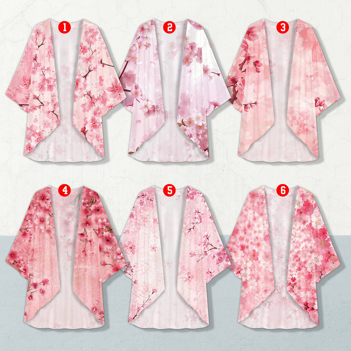 Pink cherry blossom kimono cardigan main view