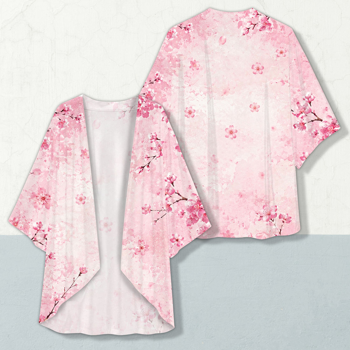 Pink cherry knit cardigan alternative front view