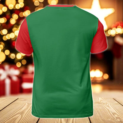 Back view of the solid green matching family t-shirt