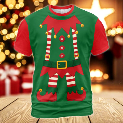 Another front view of the festive elf t-shirt