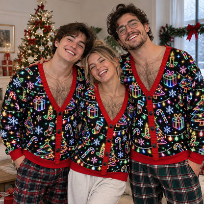 Second lifestyle view of a family in matching holiday t-shirts