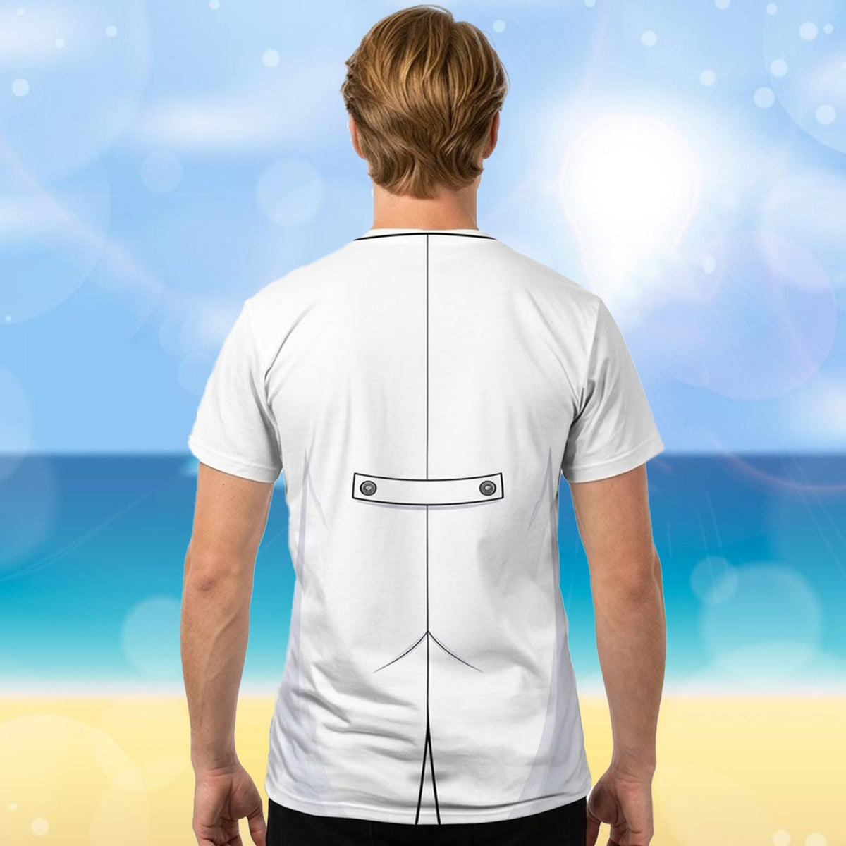 Another lifestyle shot of the matching t-shirts for family featuring the lab coat design