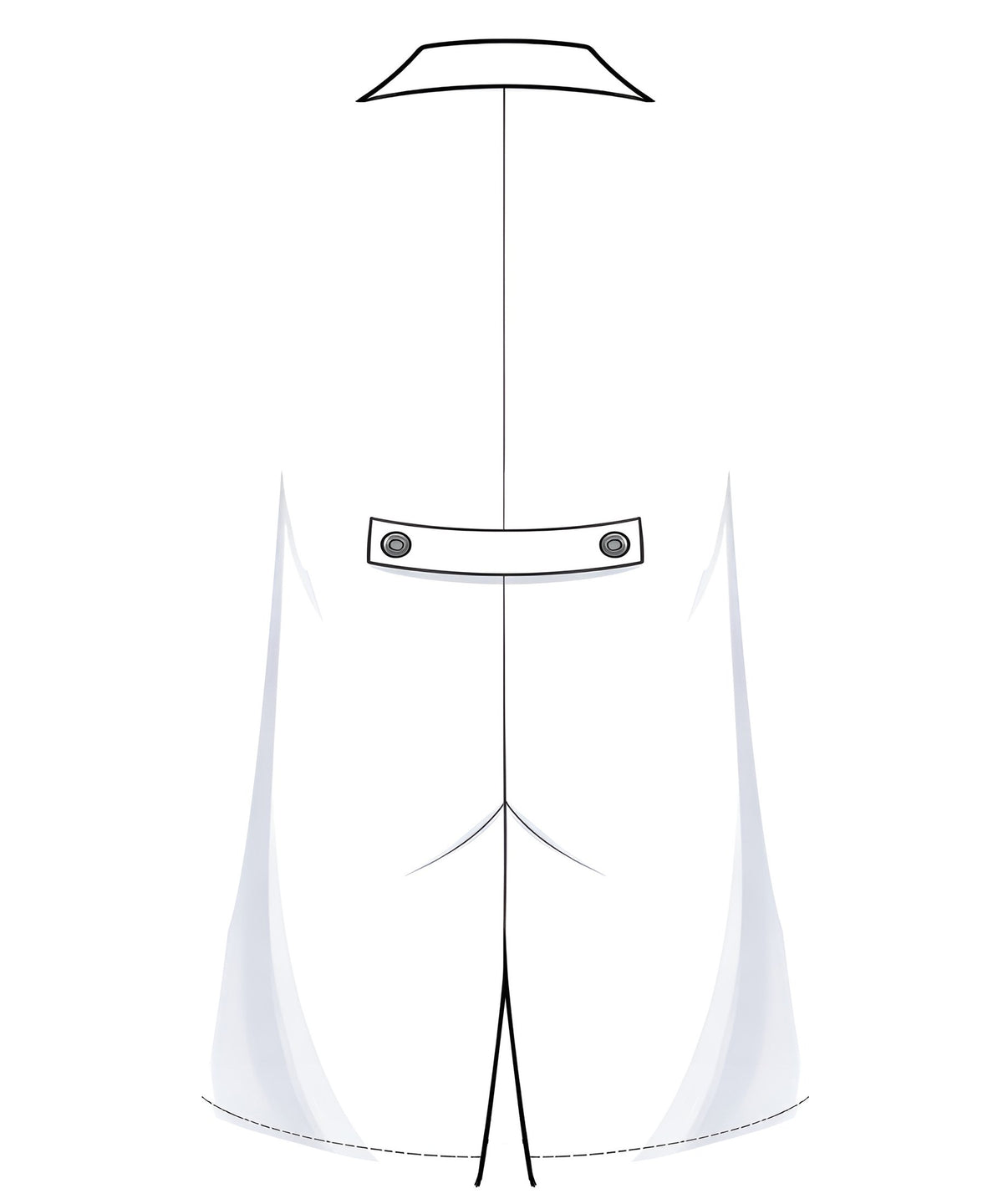 Alternative back view of the doctor costume t-shirt