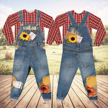 Front view showing the vibrant colors of the fall matching family outfits
