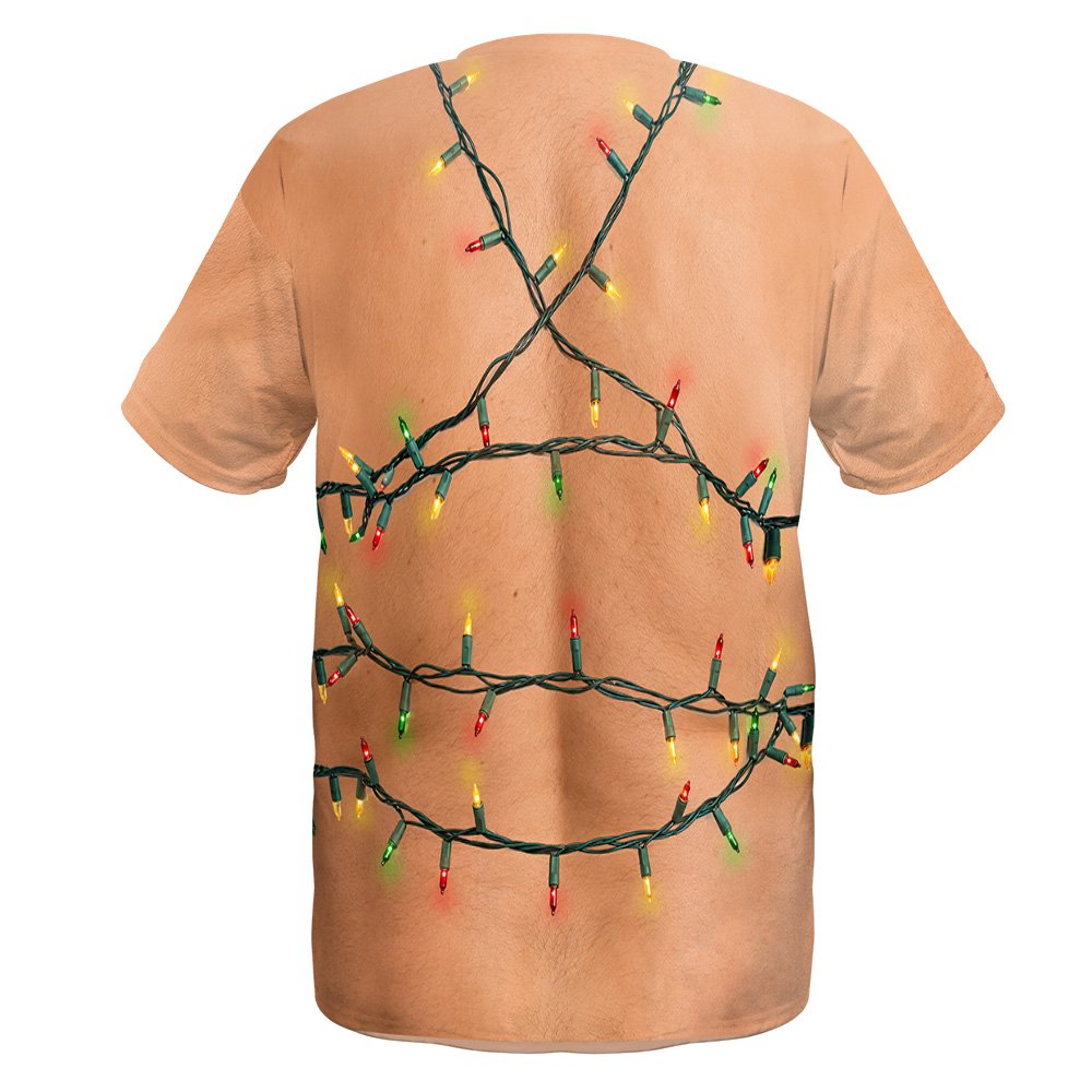 Back view of the dad bod funny christmas t-shirt