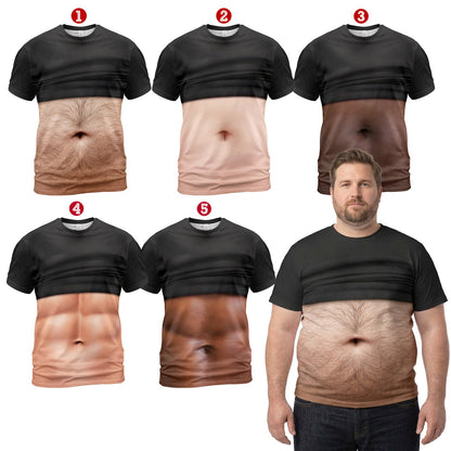 Front view of bare torso illusion t-shirt variant 3