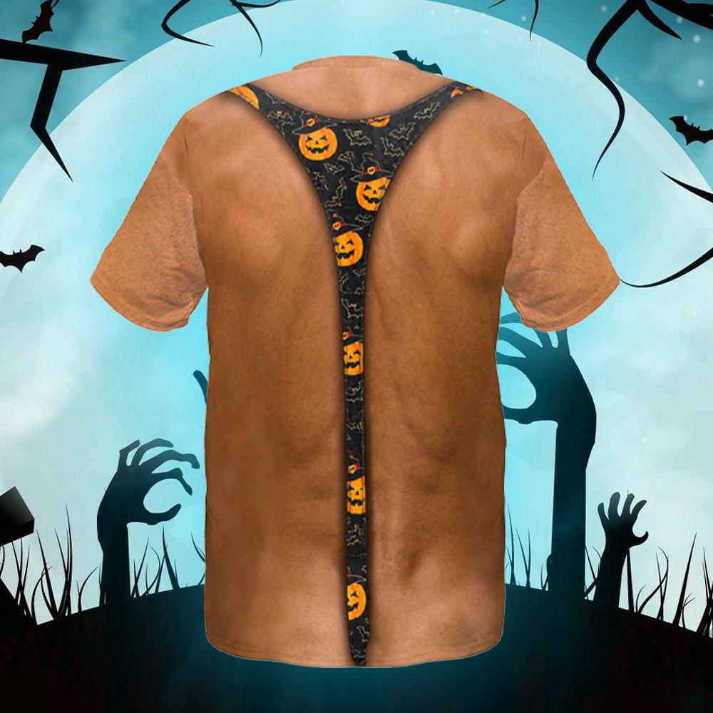 Additional front view of the festive halloween novelty t-shirt