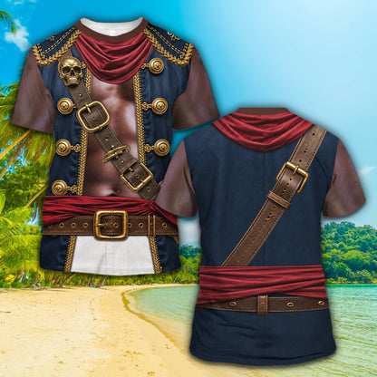 Another front view of the halloween pirate t-shirt