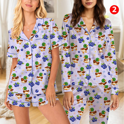 Full front view of the polyester pajama set