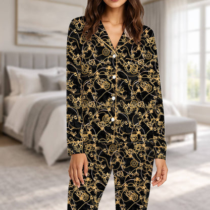 Seventh front view of the family pajamas matching design