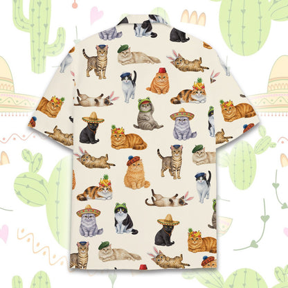 Another back view of the cats in hats pajama set