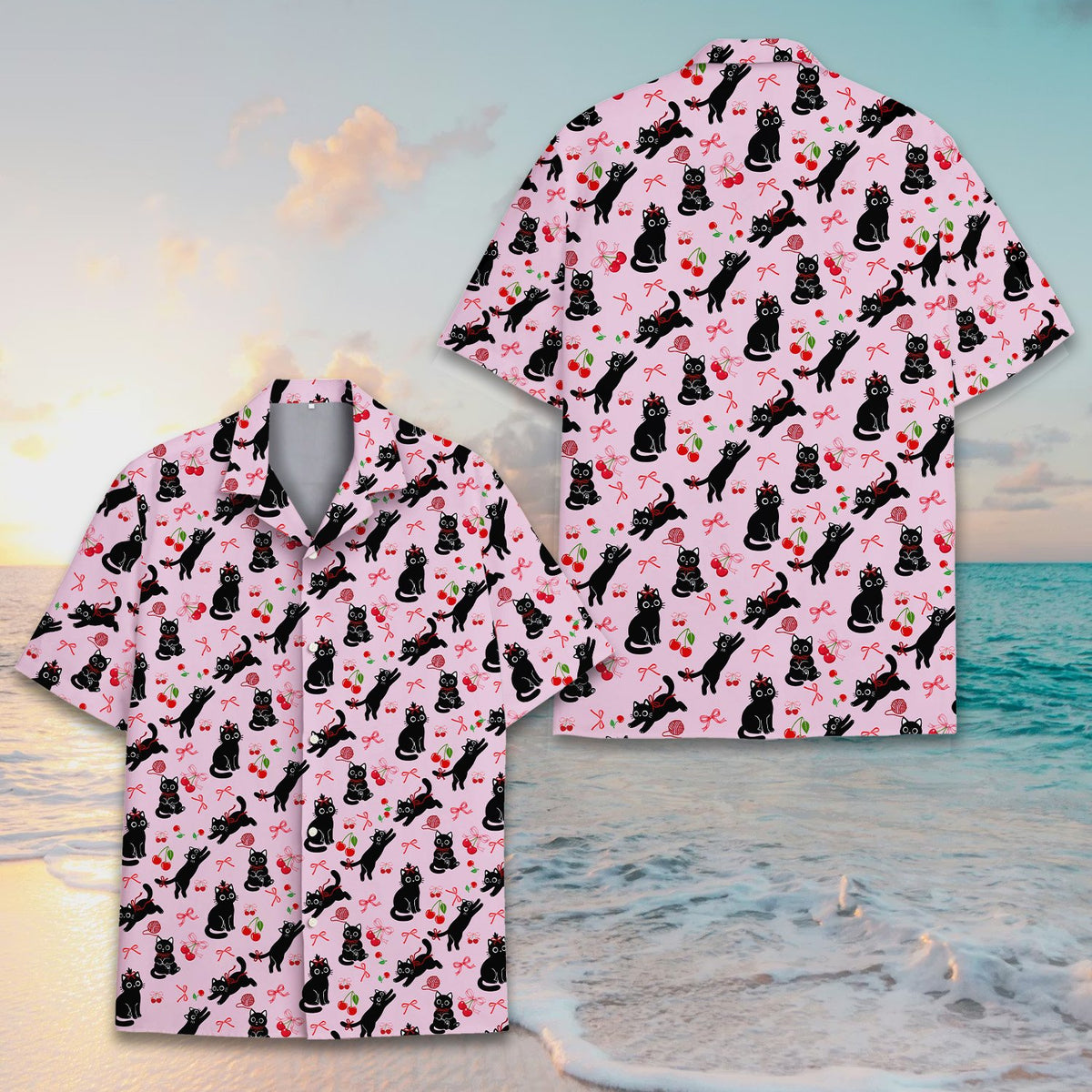 Another front view of the light pink cats pajama set