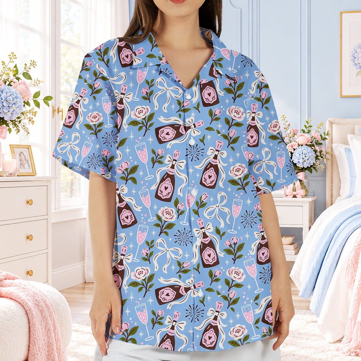 Lifestyle presentation of the celebration pajama set