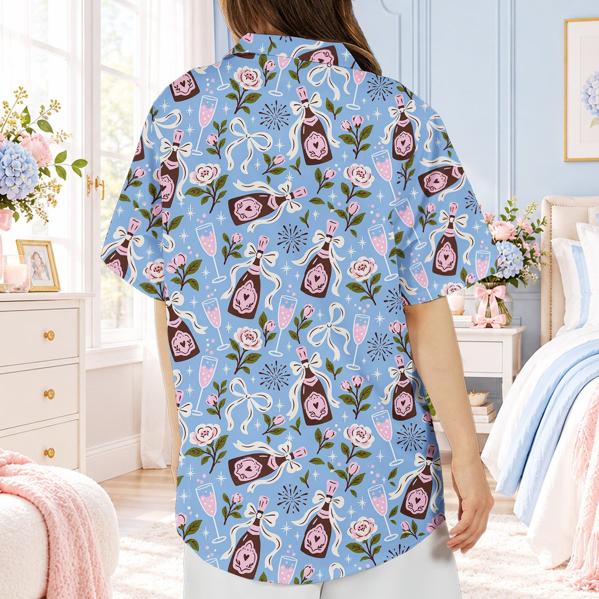 Alternative back view of the holiday family matching pajamas