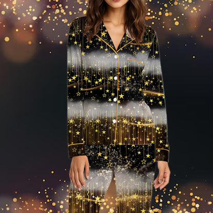 Lifestyle view of matching celestial pajamas