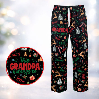 Black variant of the personalized grandparent matching holiday pajamas