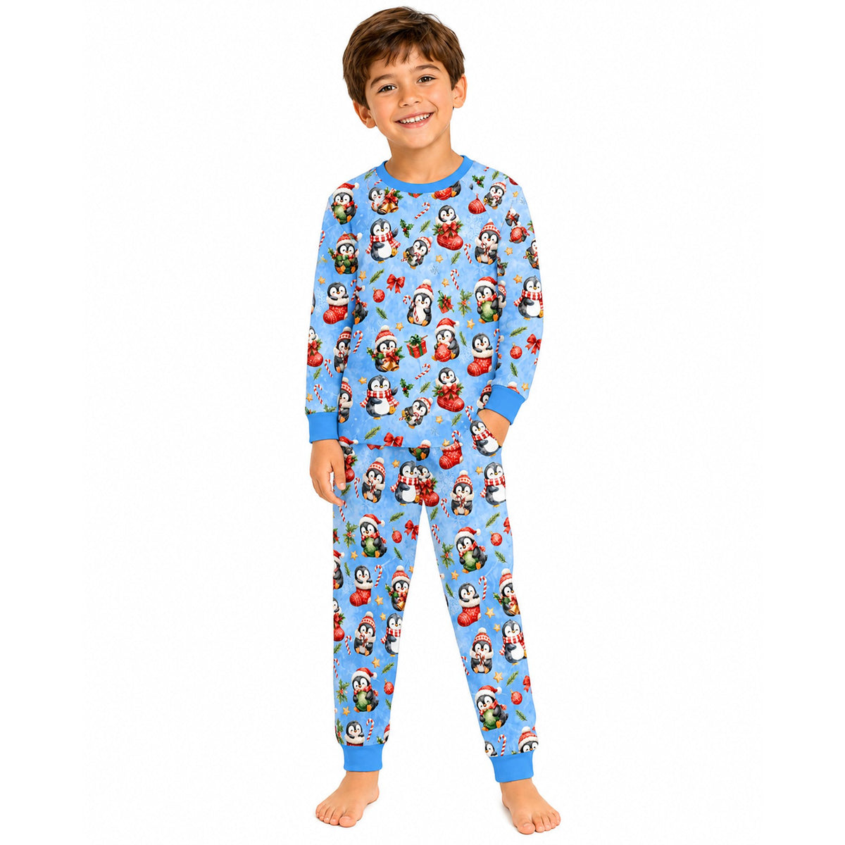 Second lifestyle view of family matching holiday pajamas worn together