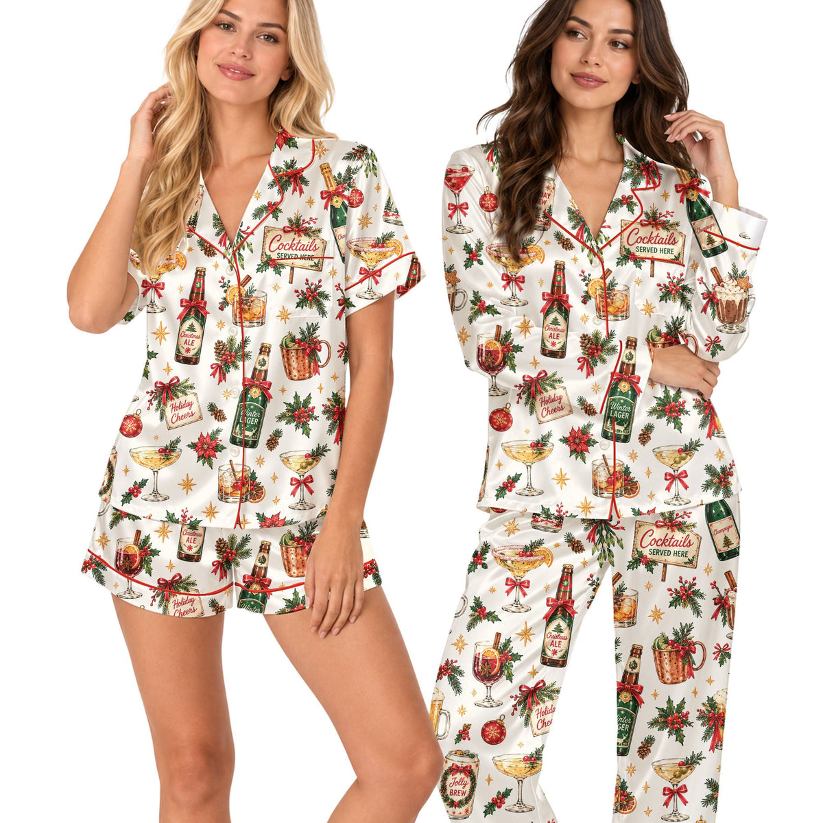 Another front view showcasing the matching xmas family pajamas design