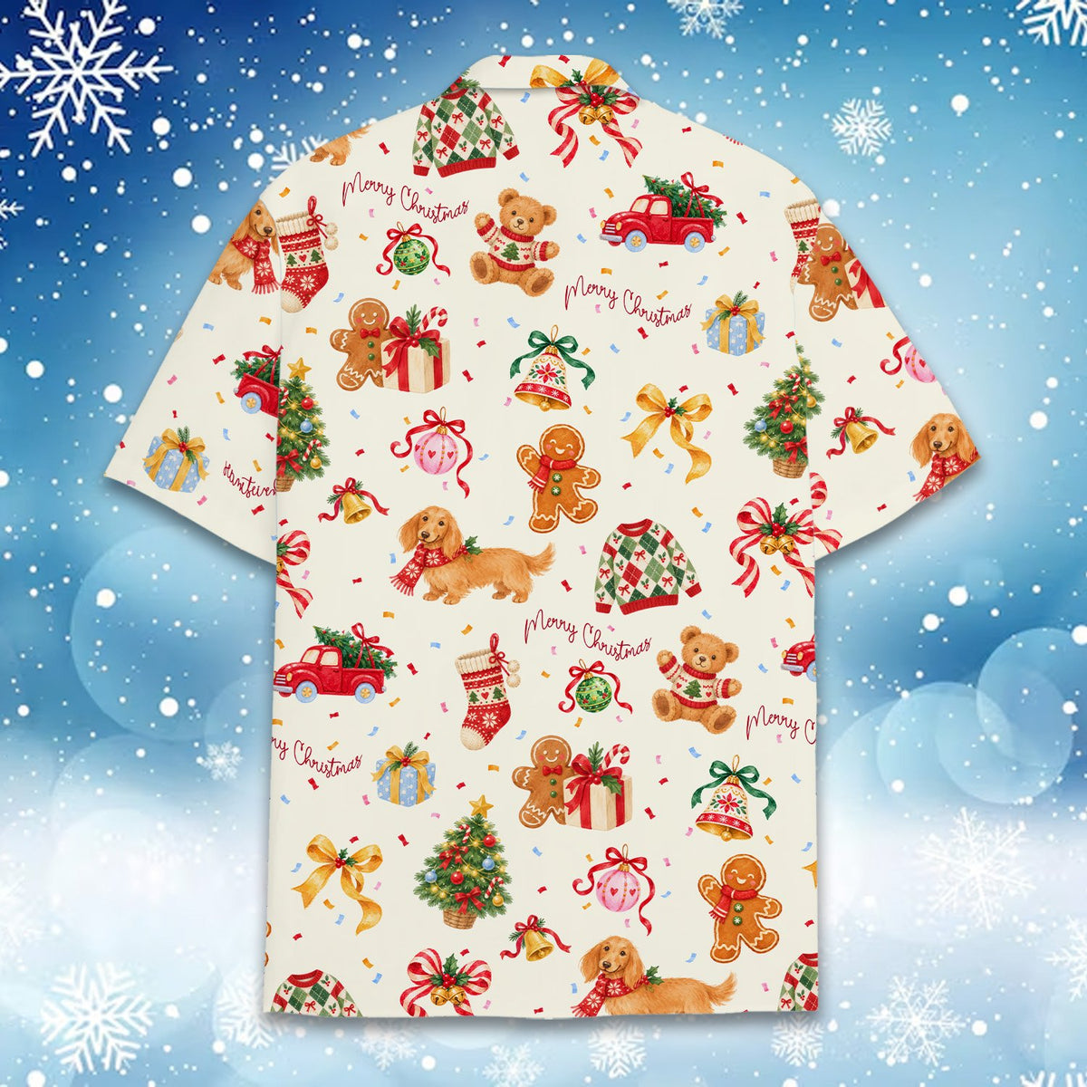 Second back view of the multicolor family sleepwear