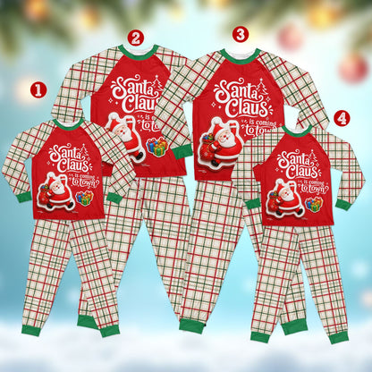 Front view 2 of matching family christmas pajama set