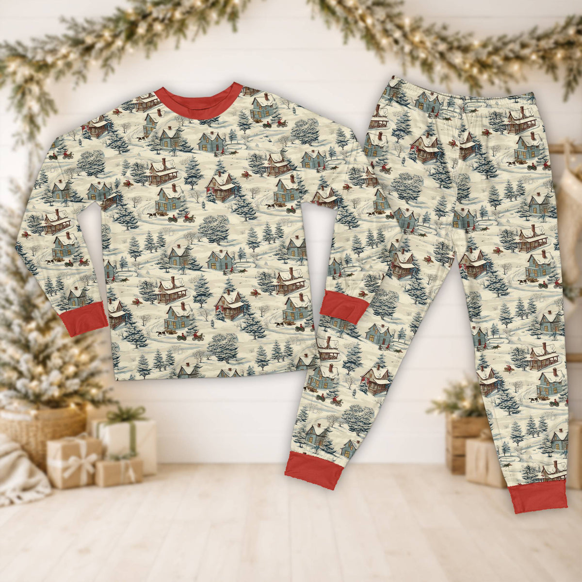 Another front view of the matching family xmas pajamas