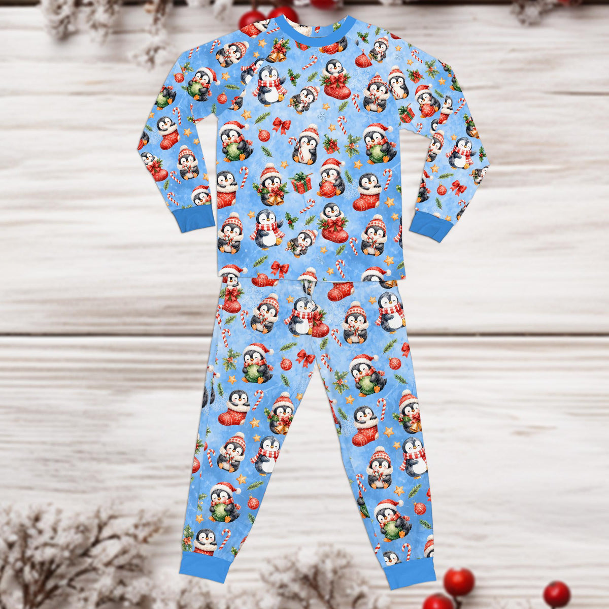 Another front view of the festive family pajama set