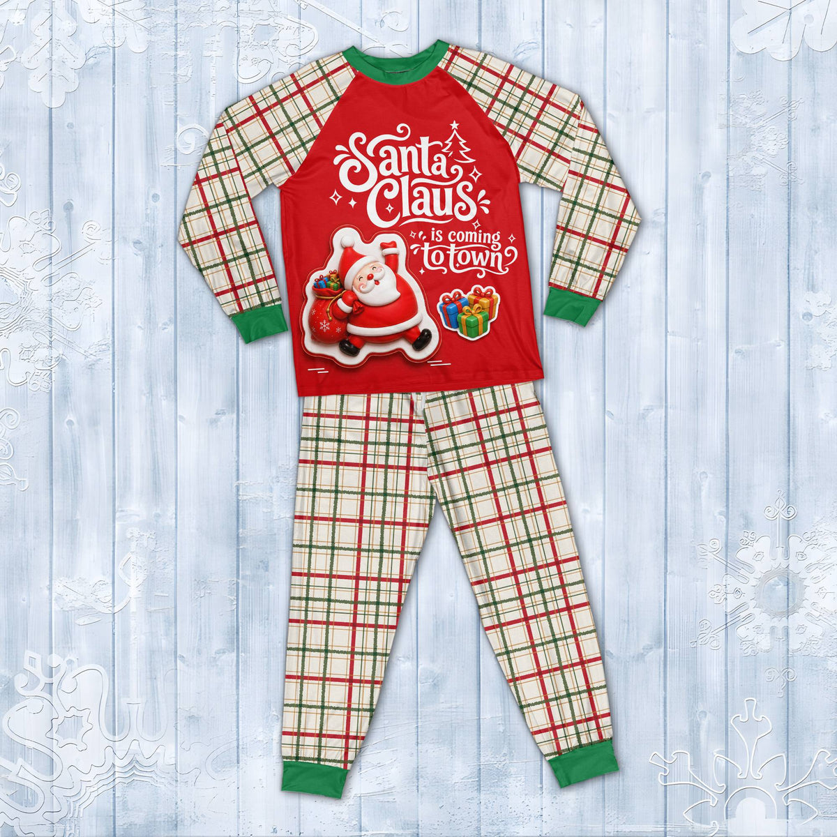Front view 4 of matching family christmas pajama set