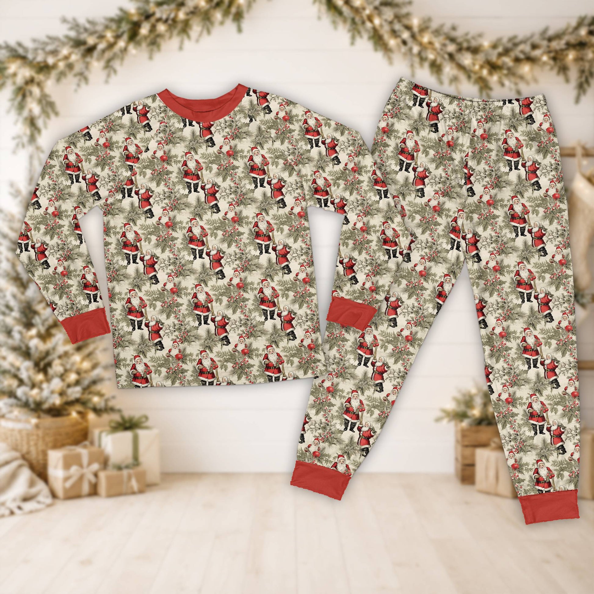 Full set view of the family matching xmas pajamas