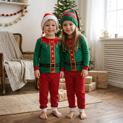 Close-up lifestyle shot of the humorous adult Santa pajama design