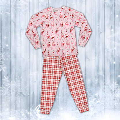 Front view of the matching family pajamas set