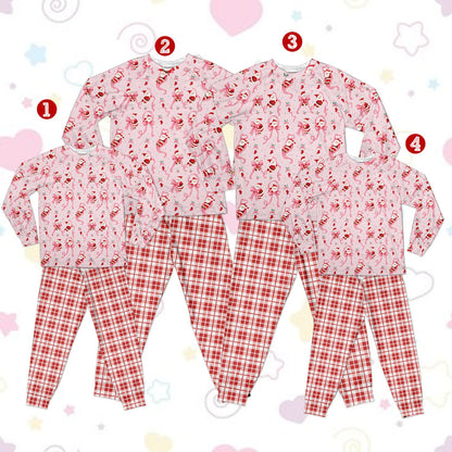 Detailed front view of the Santa Claus and pink ribbon print