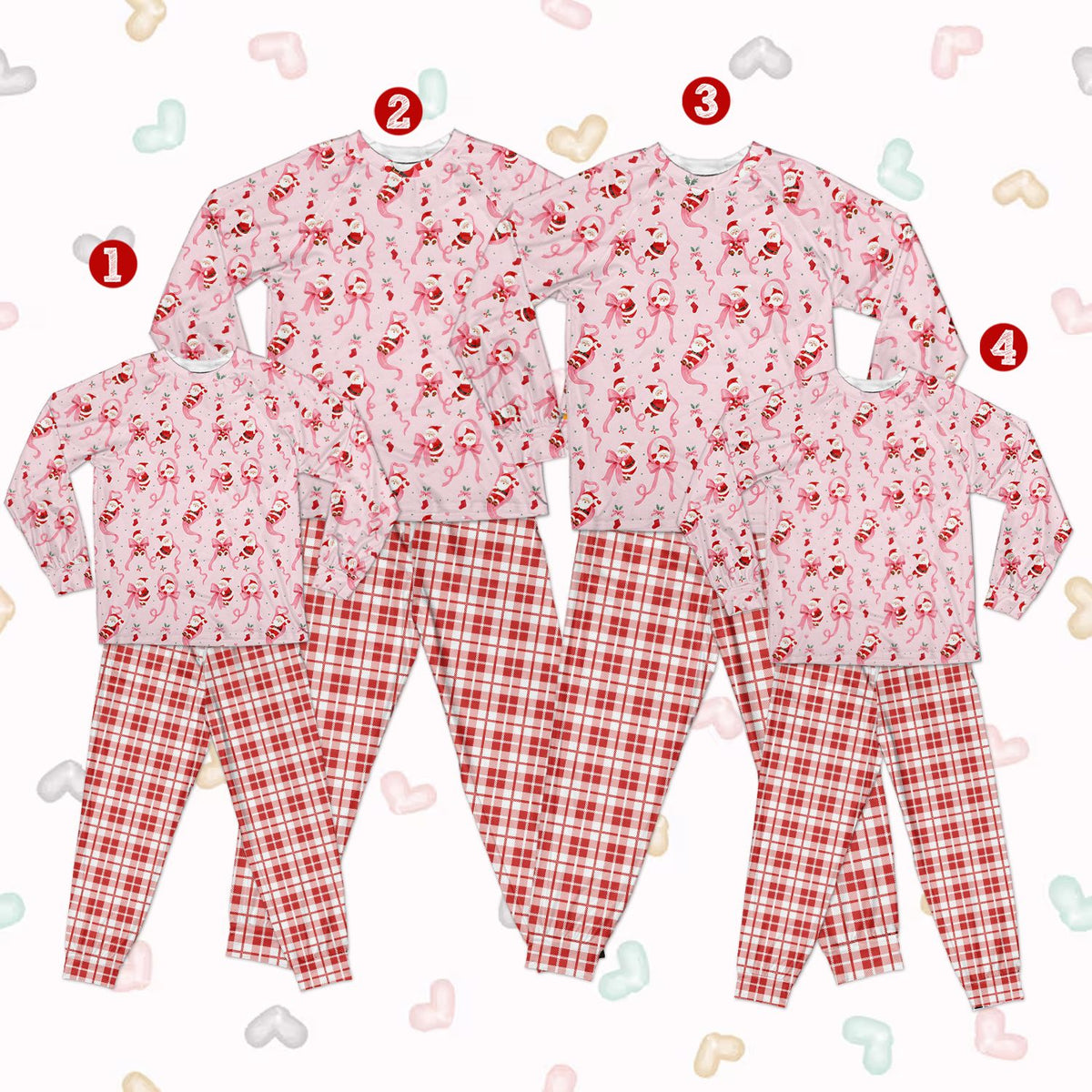 Additional front view of the matching family christmas pajama set