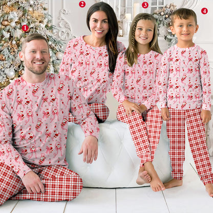 Third lifestyle view of the matching family xmas pajamas