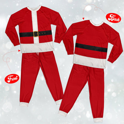 Front view of the red Santa Claus suit christmas pajama set