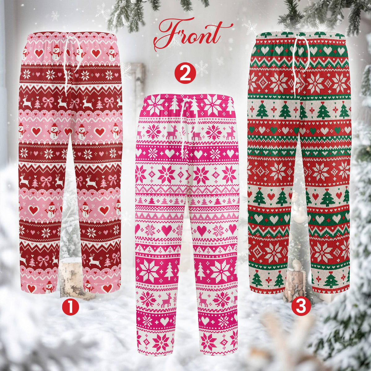 Alternate front view of the matching family pajama set