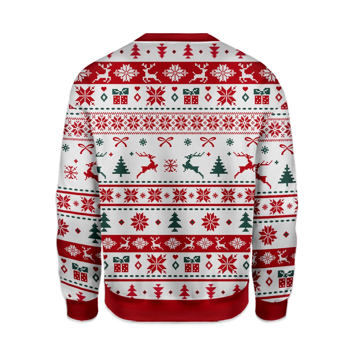 Back view of the pixelated reindeer and snowflake pajama set