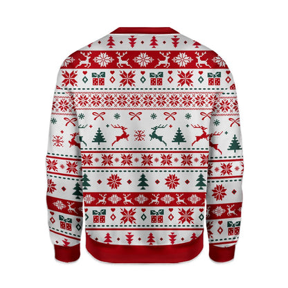 Back view of the pixelated reindeer and snowflake pajama set