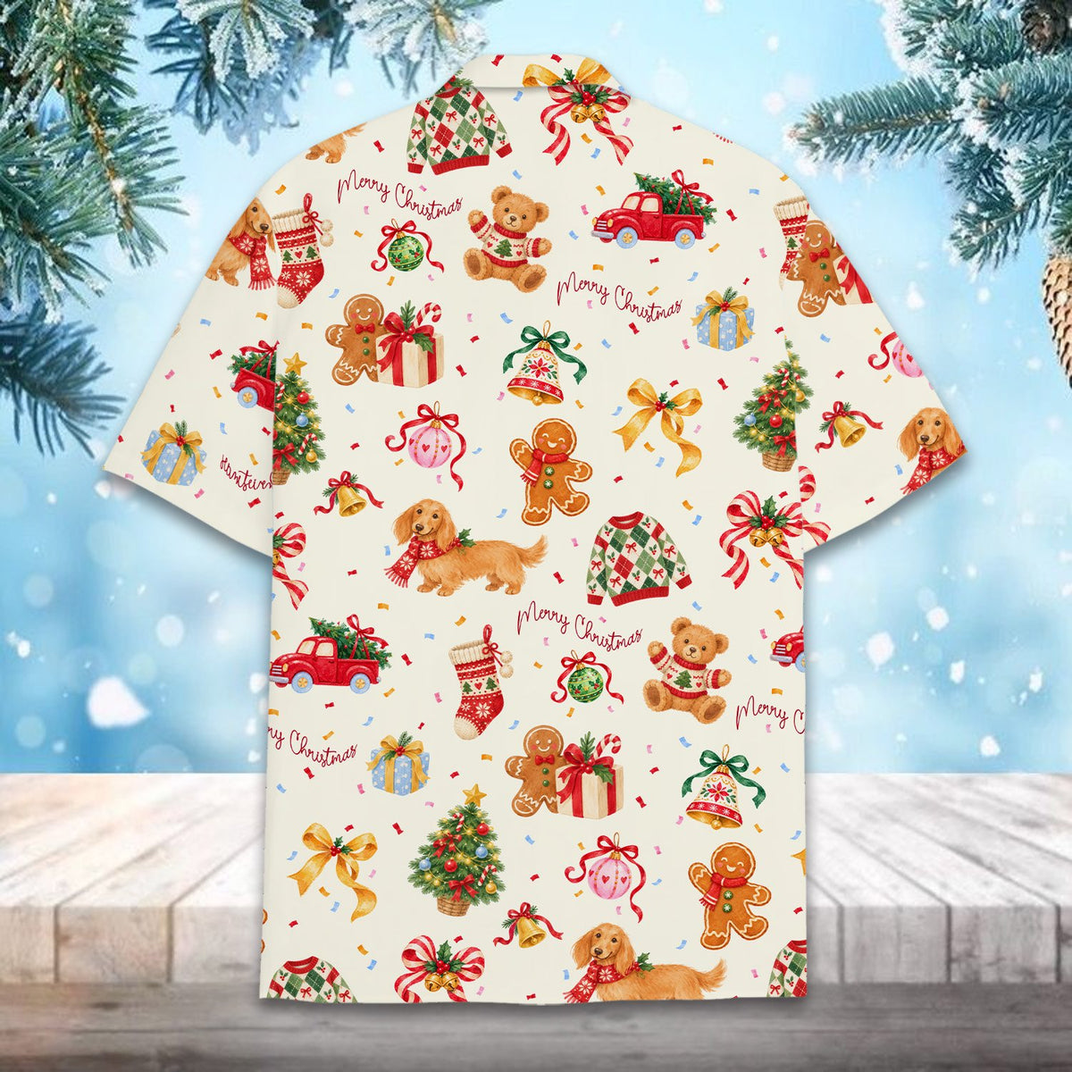 White variant front view of the holiday pajama set